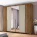 Roupeiro 6 Portas Potenza Cinamomo Off White com Espelho