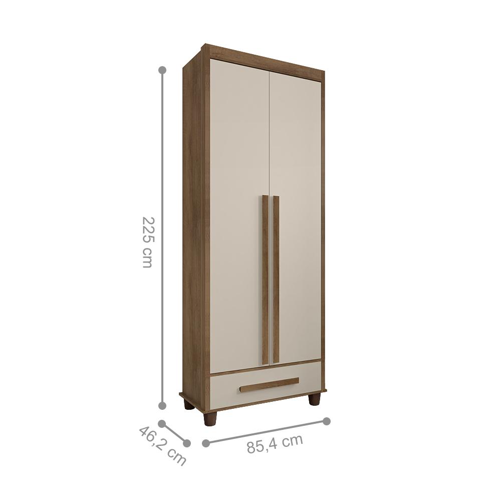 Roupeiro Trapani 2 Portas Cinamomo Off White