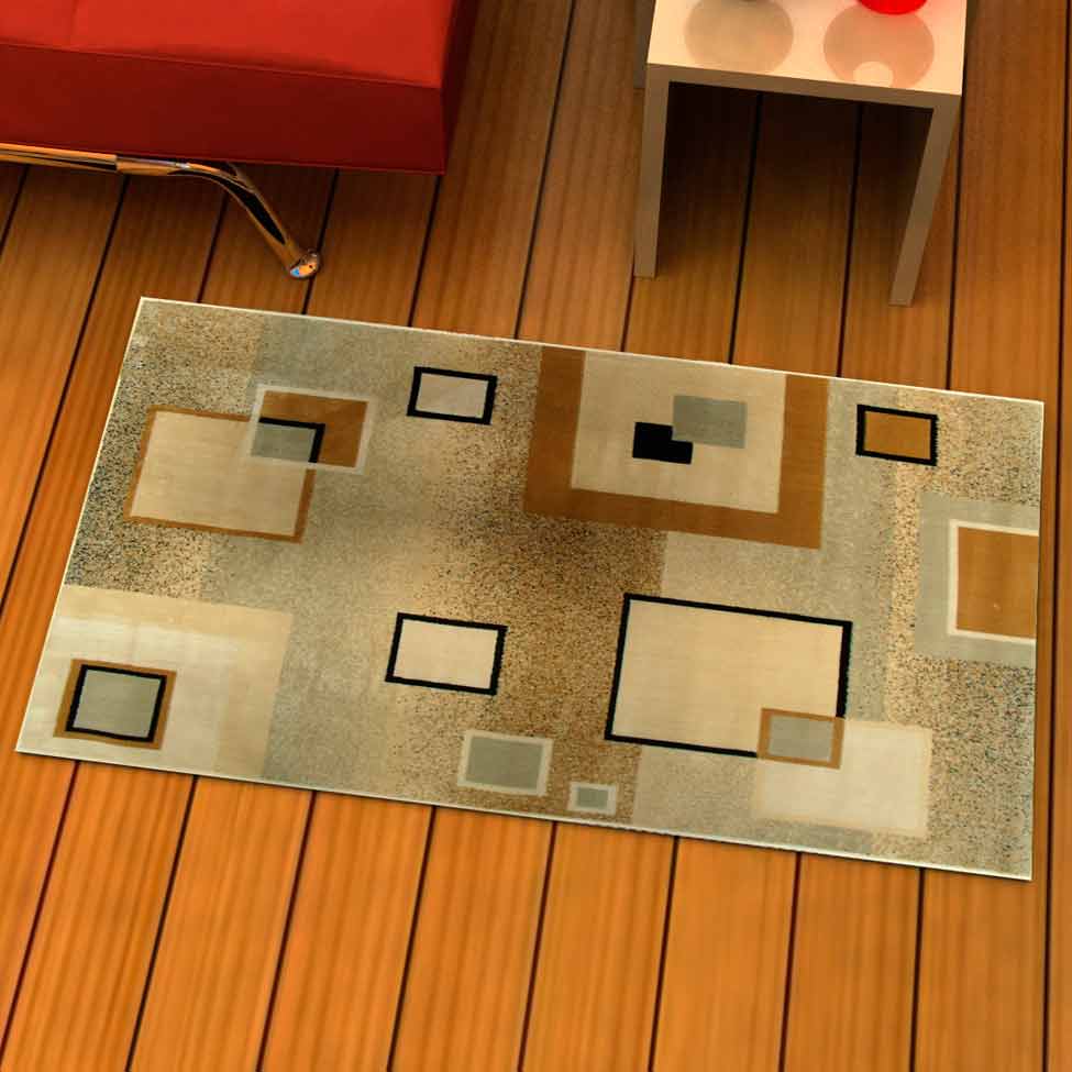 Passadeira Marbella Quadrado Preto 60x230cm Rayza