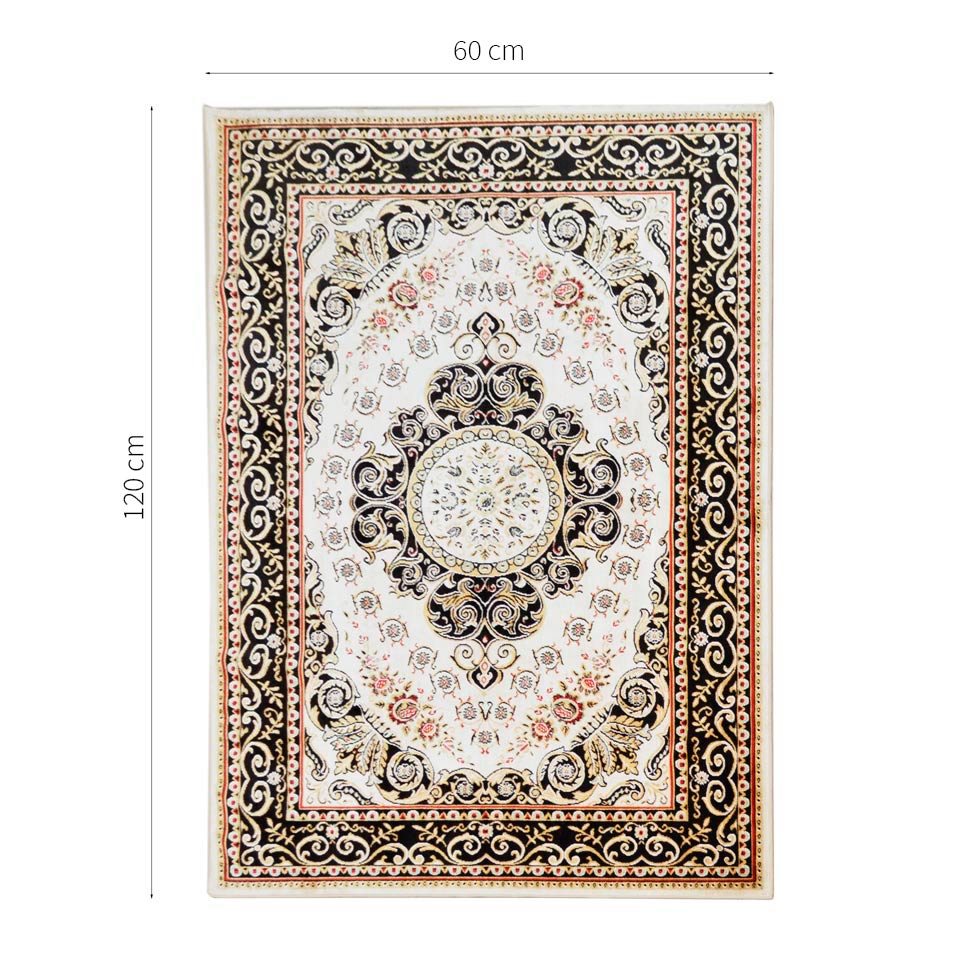 Tapete Kerman Retangular Veludo 60x120 cm Creme