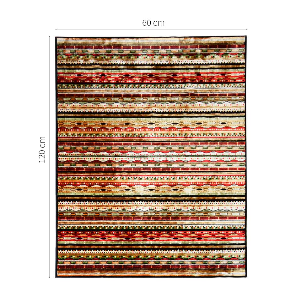 Tapete Vintage Retangular Veludo 60x120 cm Colorido