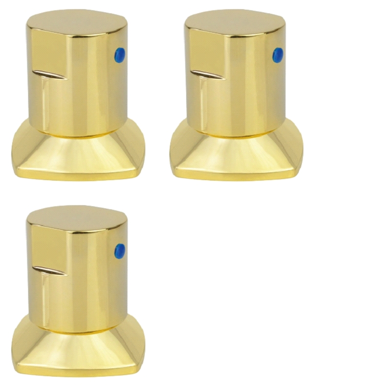 Kit 03  Acabamento Registro Dourado Ouro Encaixe Deca Docol  