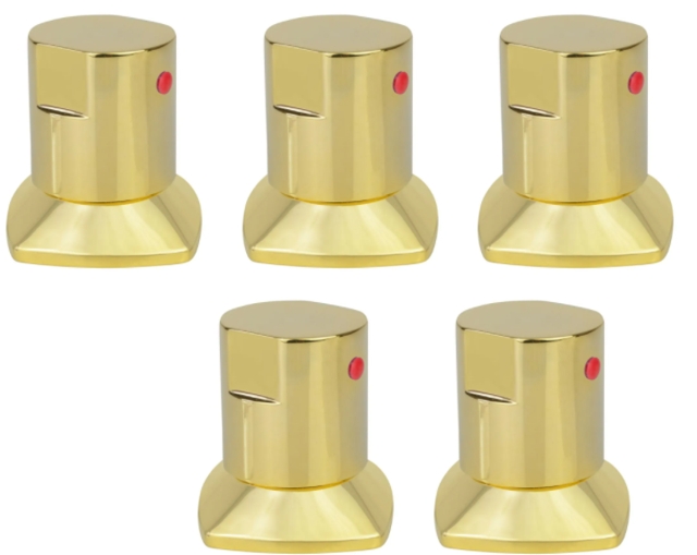 Kit 05  und Acabamento Registro Dourado Ouro Encaixe Padrao Deca Docol 1.2 e 3.4 
