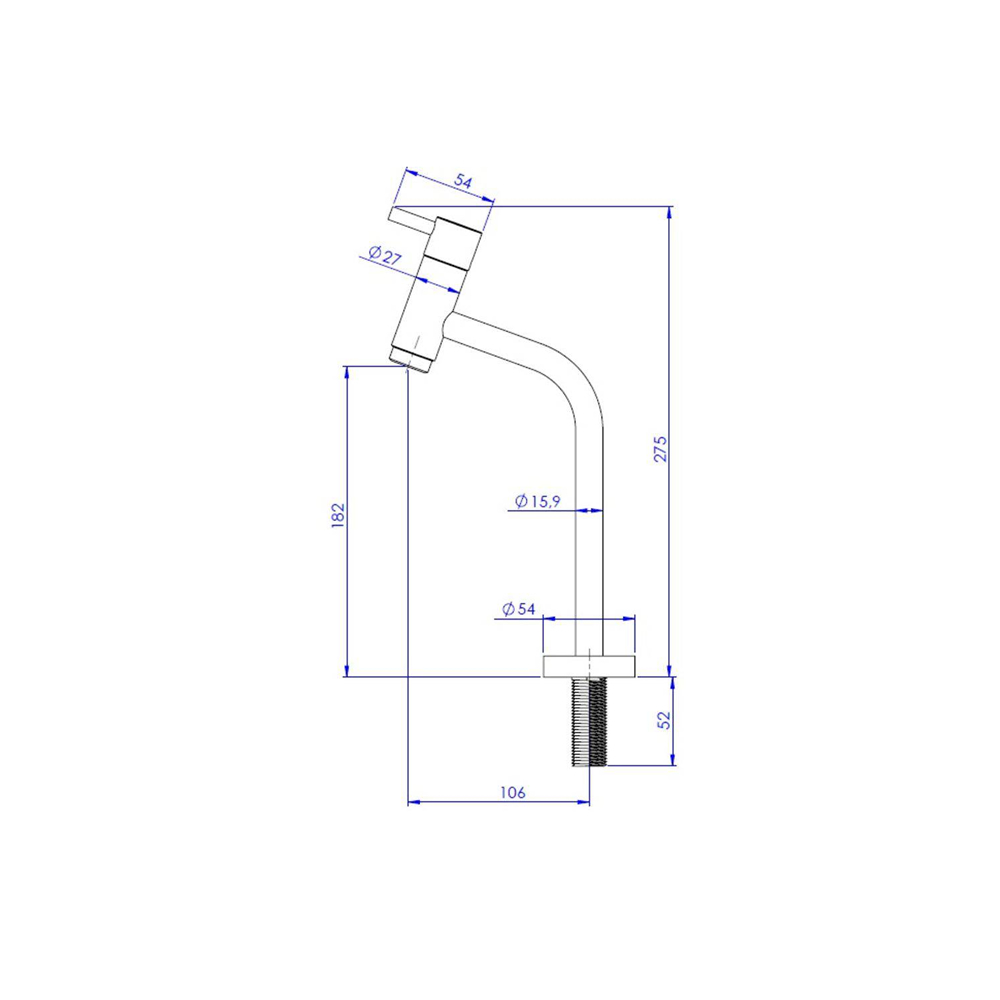 Torneira banheiro Cozinha Bancada Arejador Fixo Metal Altura total 27,5 cm 5030 