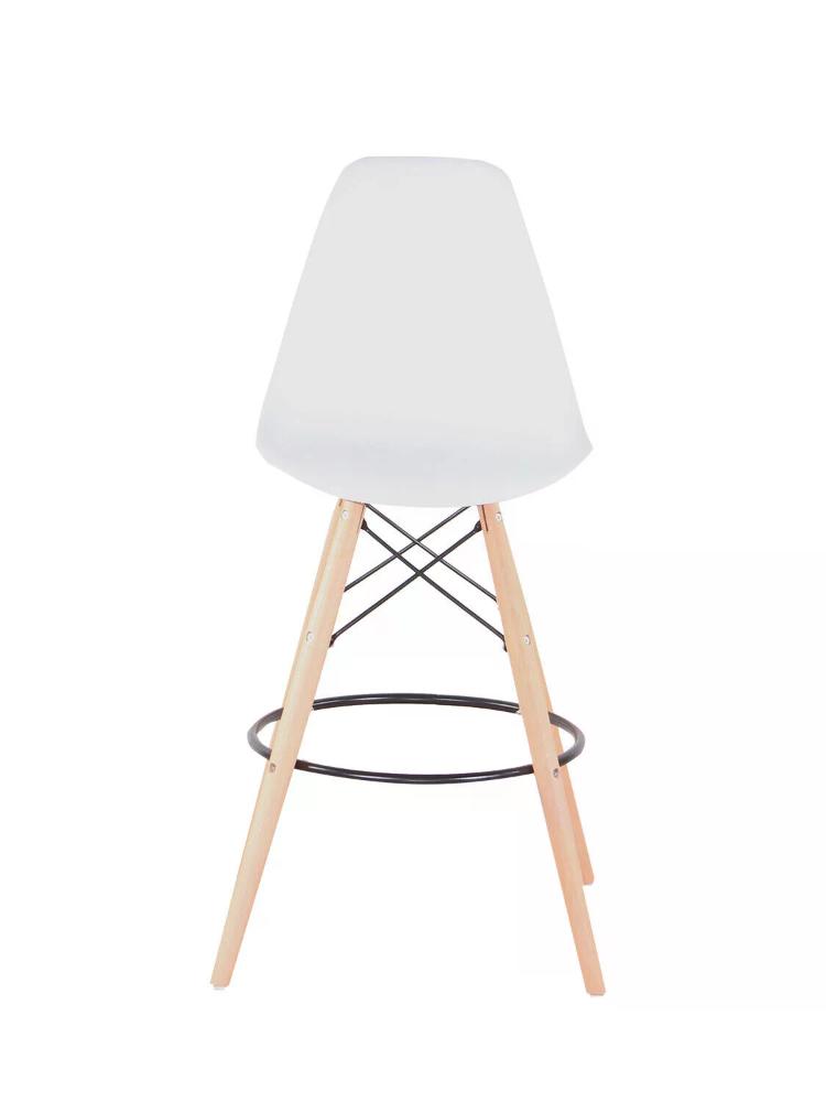 Banqueta Eiffel com pé de madeira - Branco
