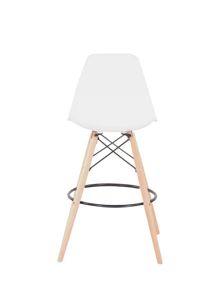 Banqueta Eiffel com pé de madeira - Branco