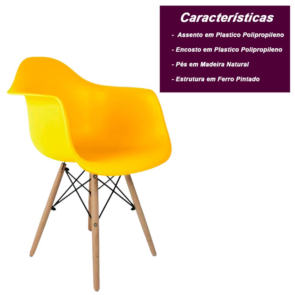 Cadeira Eiffel com Braço - Amarelo