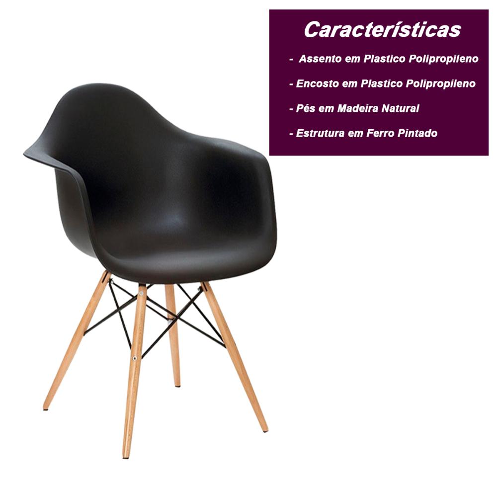 Cadeira Eiffel com Braço - Preto