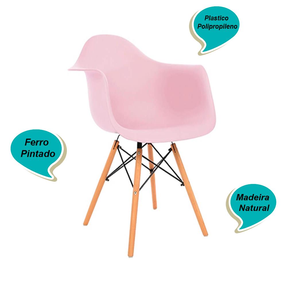 Cadeira Eiffel com Braço - Rosa