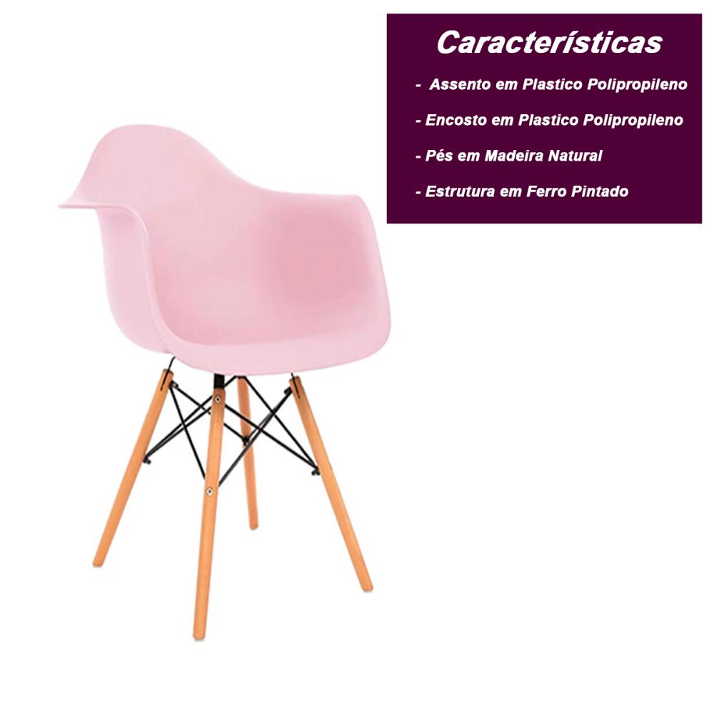 Cadeira Eiffel com Braço - Rosa