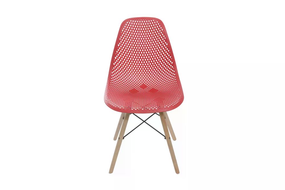 Kit 04 Cadeira Eiffel Colmeia - Vermelho Coral