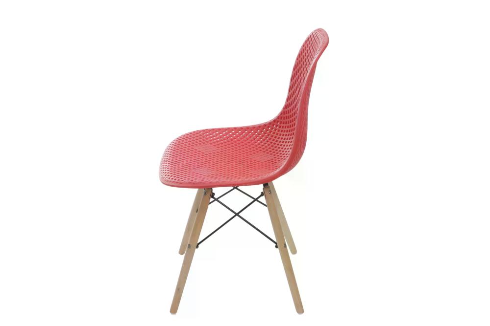 Kit 04 Cadeira Eiffel Colmeia - Vermelho Coral