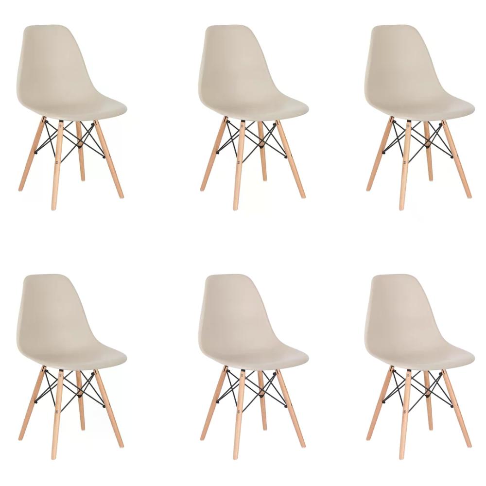 Kit 06 Cadeira Charles Eames Eiffel - Nude
