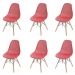 Kit 06 Cadeira Eiffel Colmeia - Vermelho Coral