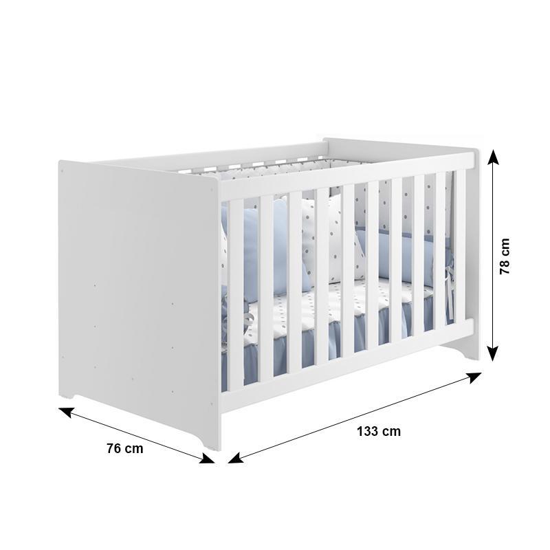 Berço Americano 2x1 Mali Branco Brilho com Colchão Baby Physical - Reller Móveis
