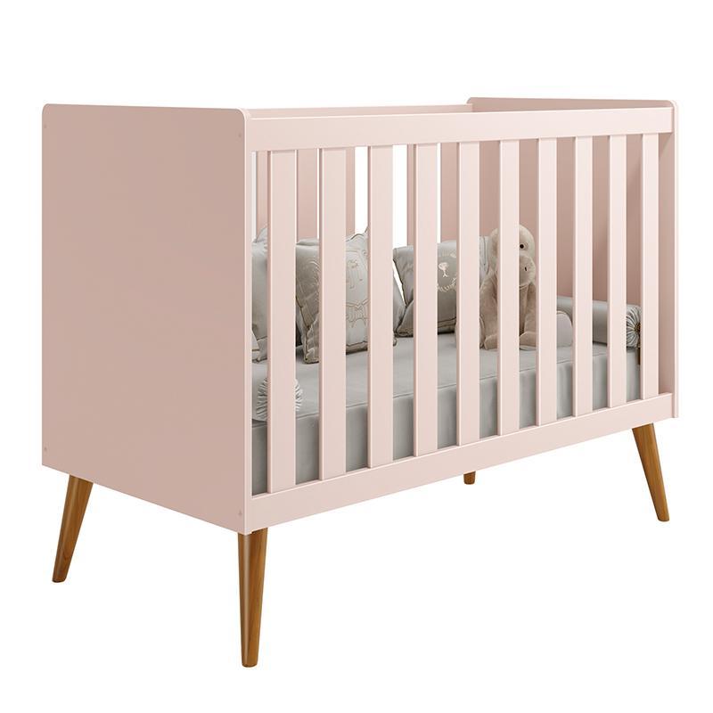 Berço Americano Isis Rosa com Colchão Baby Physical - Reller Móveis