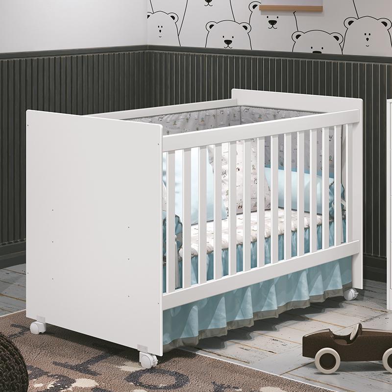 Berço Mel Branco Fosco com Colchão Baby Physical - Reller Móveis
