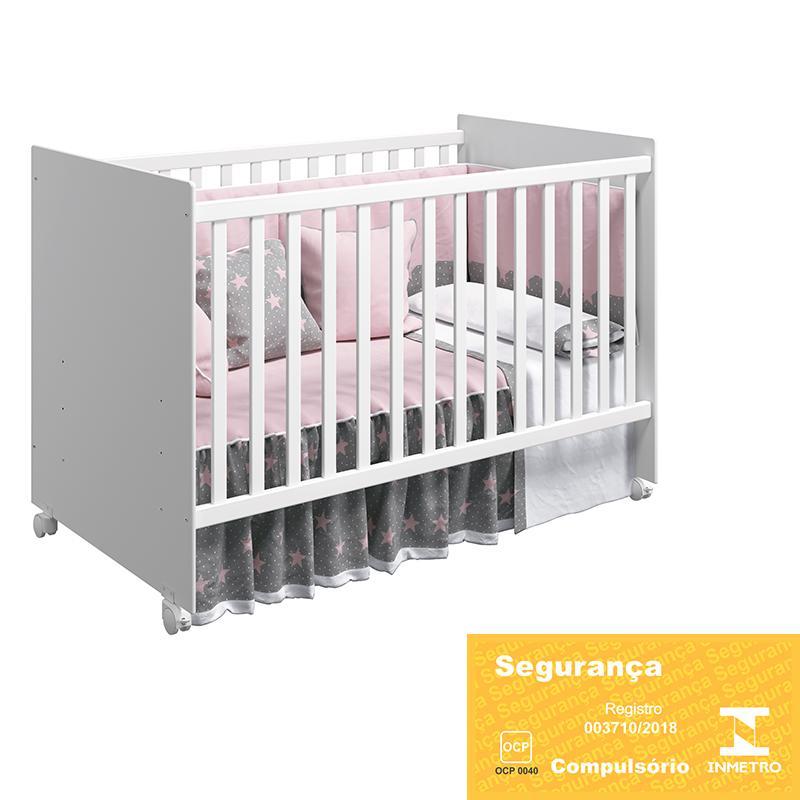 Berço Mel Branco Fosco com Colchão Baby Physical - Reller Móveis