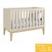 Berço Mini Cama Classic Areia Fosco Pés Madeira Natural com Colchão D18 - Reller Móveis 