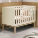 Berço Mini Cama Classic Areia Fosco com Pés Madeira Natural - Reller Móveis