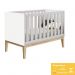 Berço Mini Cama Classic Branco Fosco Pés Madeira Natural com Colchão D18 - Reller Móveis