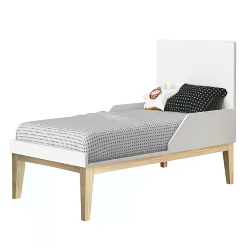 Berço Mini Cama Classic Branco Fosco com Pés Madeira Natural - Reller Móveis