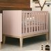 Berço Mini Cama Classic Rosa Fosco Pés Madeira Natural com Colchão D18 - Reller Móveis