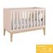 Berço Mini Cama Classic Rosa Fosco Pés Madeira Natural com Colchão D18 - Reller Móveis