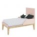 Berço Mini Cama Classic Rosa Fosco Pés Madeira Natural com Colchão D18 - Reller Móveis
