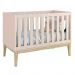 Berço Mini Cama Classic Rosa Fosco com Pés Madeira Natural - Reller Móveis