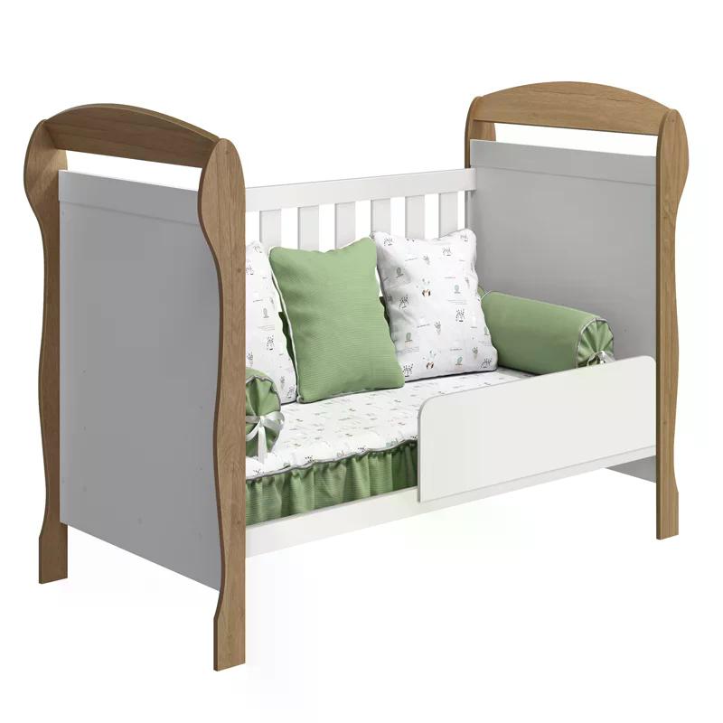 Berço Mini Cama Danny Branco Fosco/Mezzo Fosco com Colchão D18 de 10cm - Reller Móveis