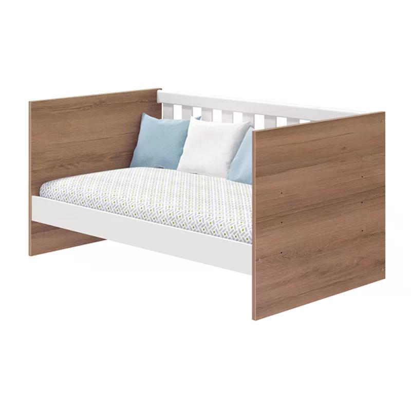 Berço Mini Cama Katatau Flex Branco Brilho/Mezzo com Colchão D18 de 10cm - Reller Móveis