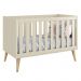 Berço Mini Cama Theo Areia Fosco com Pés Madeira Natural - Reller Móveis
