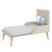 Berço Mini Cama Theo Areia Fosco com Pés Madeira Natural - Reller Móveis