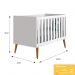 Berço Mini Cama Theo Retrô Branco Fosco com Pés Amadeirado - Reller Móveis