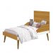 Berço Mini Cama Theo Retrô Branco/Savana com Pés Amadeirado e Colchão D18 - Reller Móveis