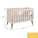 Berço Mini Cama Theo Retrô Rosa Fosco com Pés Amadeirado - Reller Móveis