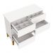Cômoda Infantil Classic 6 Gavetas Branco Fosco com Pés Amadeirado - Reller Móveis