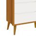 Cômoda Infantil Theo 6 Gavetas Branco/Savana com Pés Amadeirado - Reller Móveis