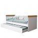 Cama Babá com Auxiliar Nuth Branco/Savana e 2 Colchões Supreme - Reller Móveis 