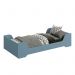 Cama Evolutiva 2 em 1 Zaki Azul Fosco com Colchão D33 - Reller Móveis 