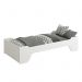 Cama Evolutiva 2 em 1 Zaki Branco Fosco com 2 Kits Proteção Lateral Lisa - Reller Móveis