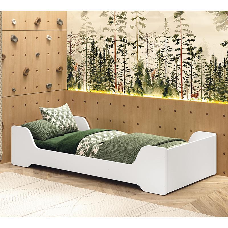 Cama Evolutiva 2 em 1 Zaki Branco Fosco e Colchão D20 - Reller Móveis