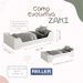 Cama Evolutiva 2 em 1 Zaki Cinza Fosco com Colchão D20 - Reller Móveis