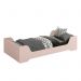 Cama Evolutiva 2 em 1 Zaki Rosa Fosco com 2 Kits Proteção Lateral Lisa - Reller Móveis 