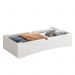 Cama Evolutiva Luna Branco Fosco com 2 Kits Proteção Lateral Lisa e Colchão D33 - Reller Móveis