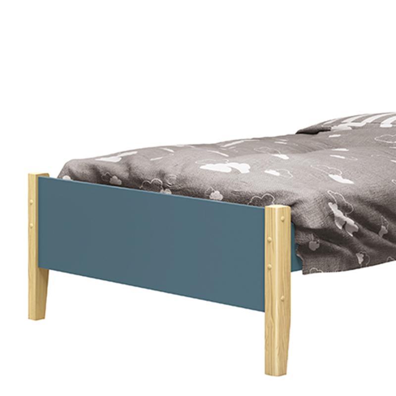 Cama Solteiro Simba Areia Fosco com Pés Madeira Natural e Colchão D33 - Reller Móveis 