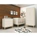 Dormitório Classic 2 Portas Areia Fosco com Pés Madeira Natural e Colchão D18 Branco - Reller Móveis