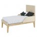 Dormitório Classic 2 Portas Areia Fosco com Pés Madeira Natural e Colchão D18 Branco - Reller Móveis