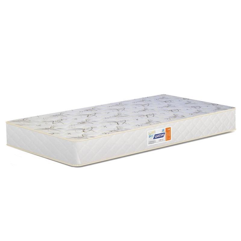 Dormitório Classic 2 Portas Areia Fosco com Pés Madeira Natural e Colchão D18 Branco - Reller Móveis